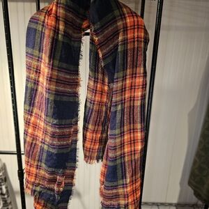 Universal Thread Plaid Scarf - Navy, Red, Yellow